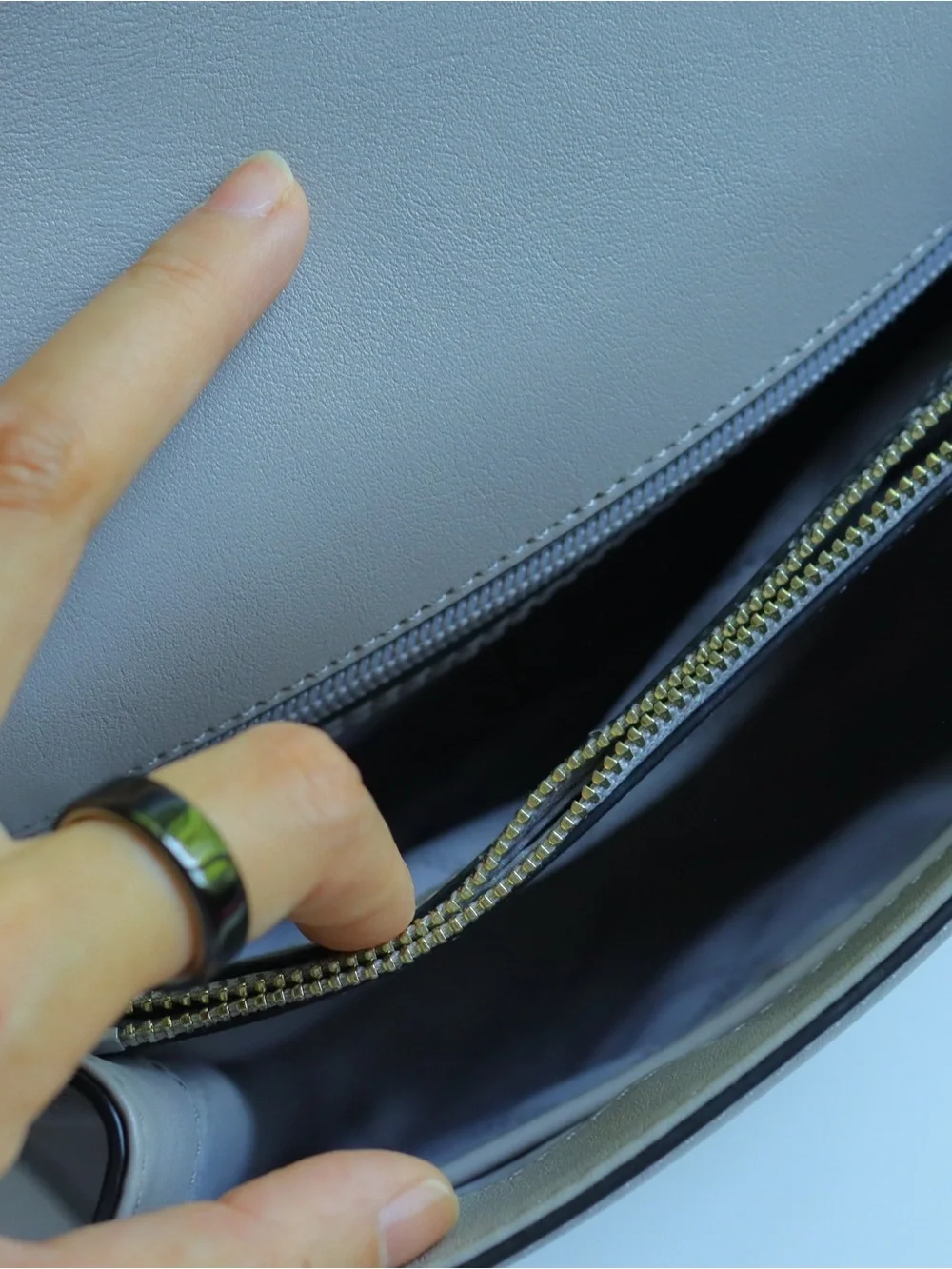 Michael Kors Cream and Black Leather Chain Crossbody Bag